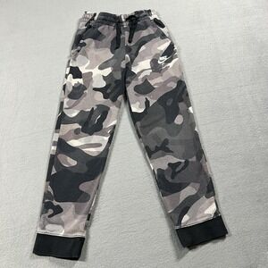 Nike Sweatpants Boys L Black Camo Joggers Sportswear Tapered Drawstring Pockets